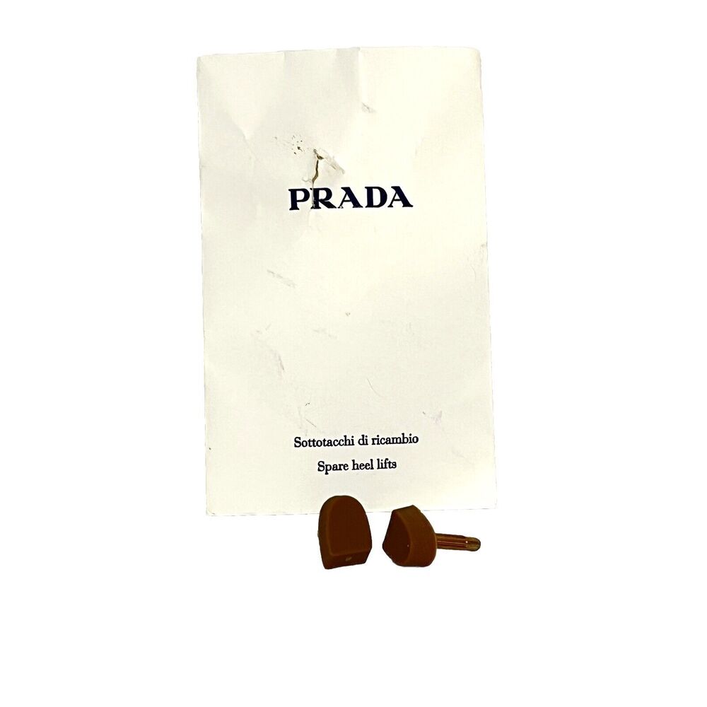 Prada Authentic Brown Heel Tip Spare Lifts Dowels Replacement